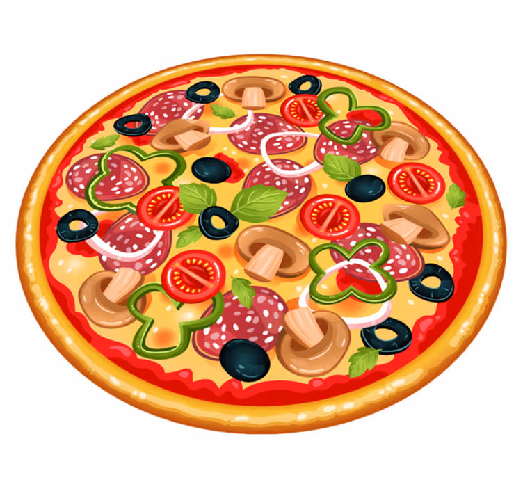 Olasz pizza kör alakú vinilszőnyeg - TenStickers