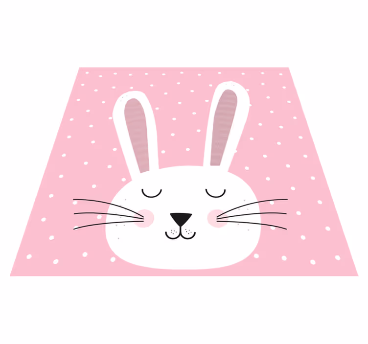 Aranyos rózsaszín nyuszi gyerek bakelit szőnyeg - TenStickers