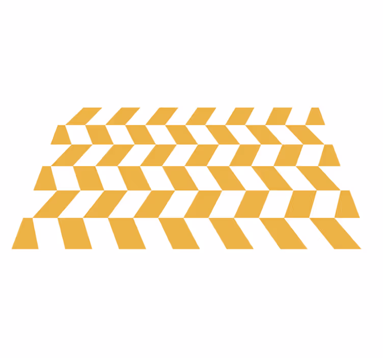 Geometriai fehér és sárga figurák vinil szőnyegek - TenStickers
