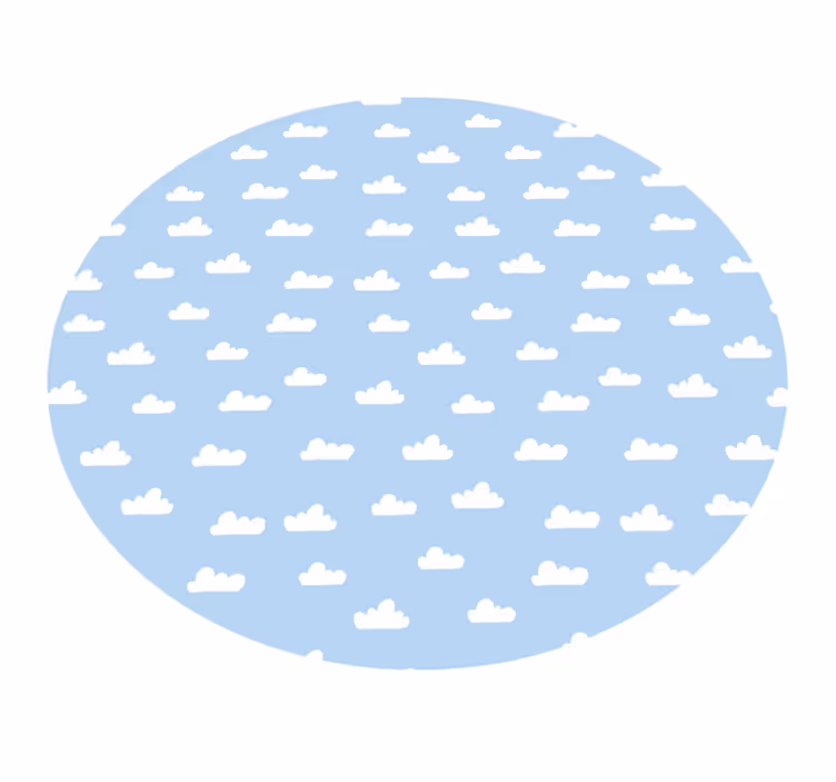 Felhős ég kör vinil szőnyeg gyerekek - TenStickers