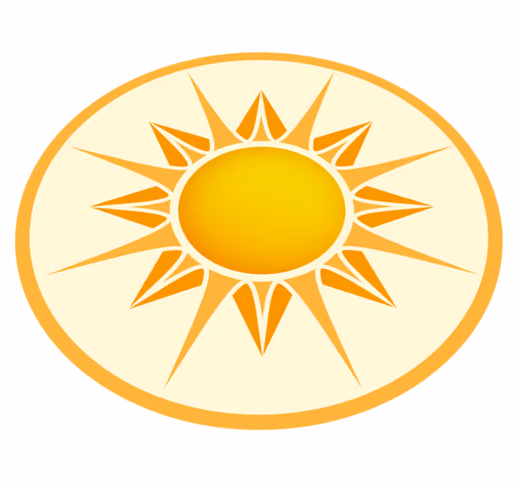 Sárga kerek mintás mandala szőnyeg - TenStickers