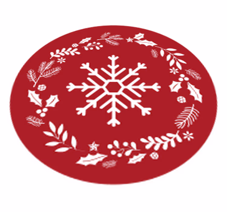 Hópelyhek és holly karácsonyi vinyl szőnyeg - TenStickers