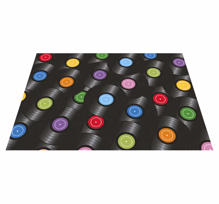 Vinil szőnyeg vinyl lemezek vintage szőnyeggel - TenStickers