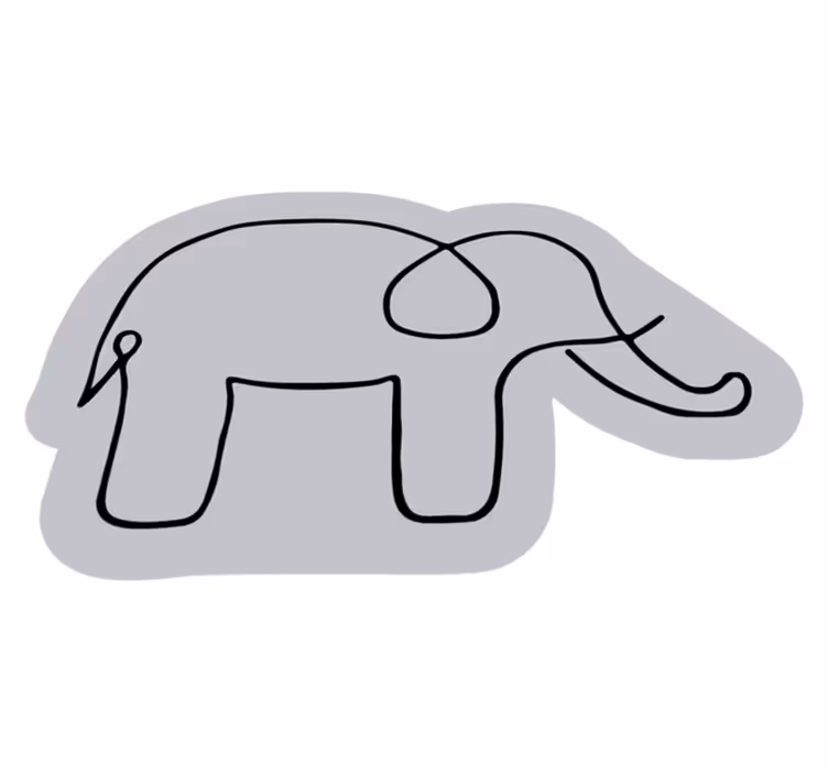 Elefánt vázlat állati szőnyeg - TenStickers