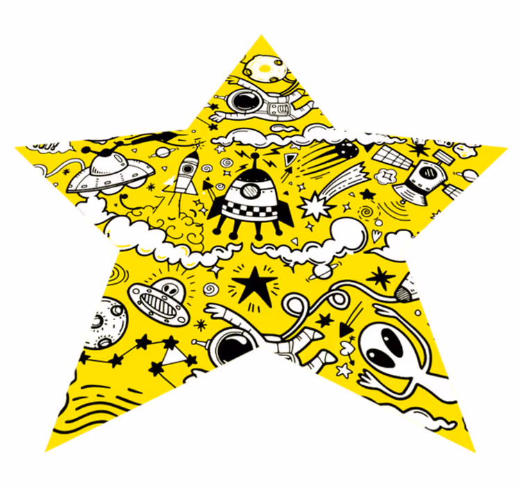 Space doodles csillag vinyl szőnyeg - TenStickers
