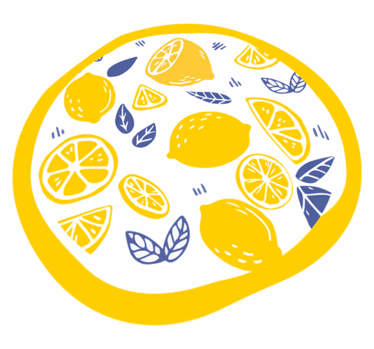 Citrus mintás kör vinil szőnyeg virágok és növények - TenStickers