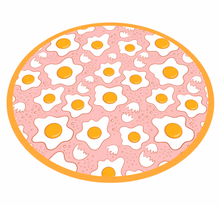 Sült tojás konyhai padló vinil szőnyeg - TenStickers