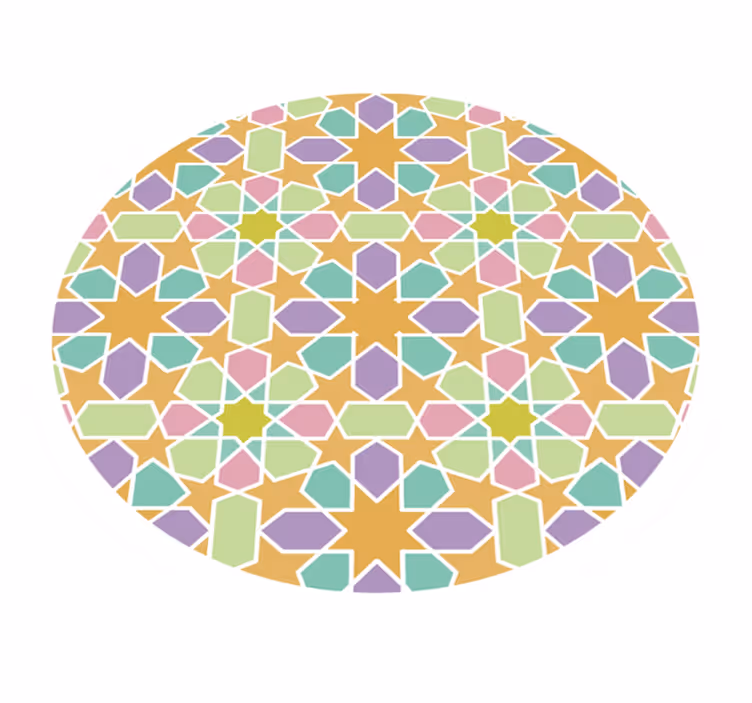 Csillagmozaik kör vinil szőnyeg geometriai - TenStickers