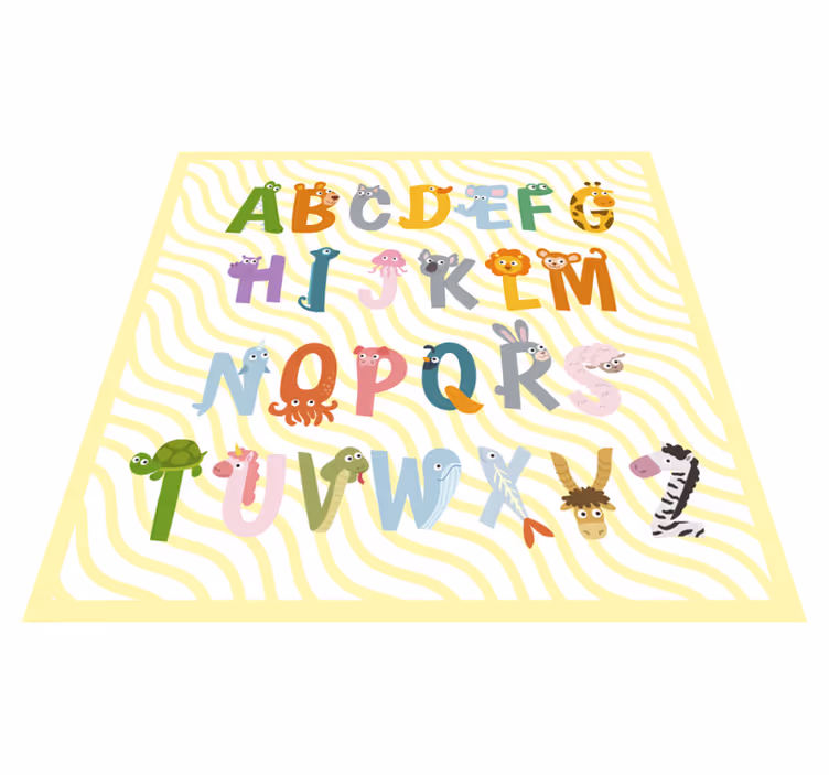állati ábécé vinil szőnyeg - TenStickers