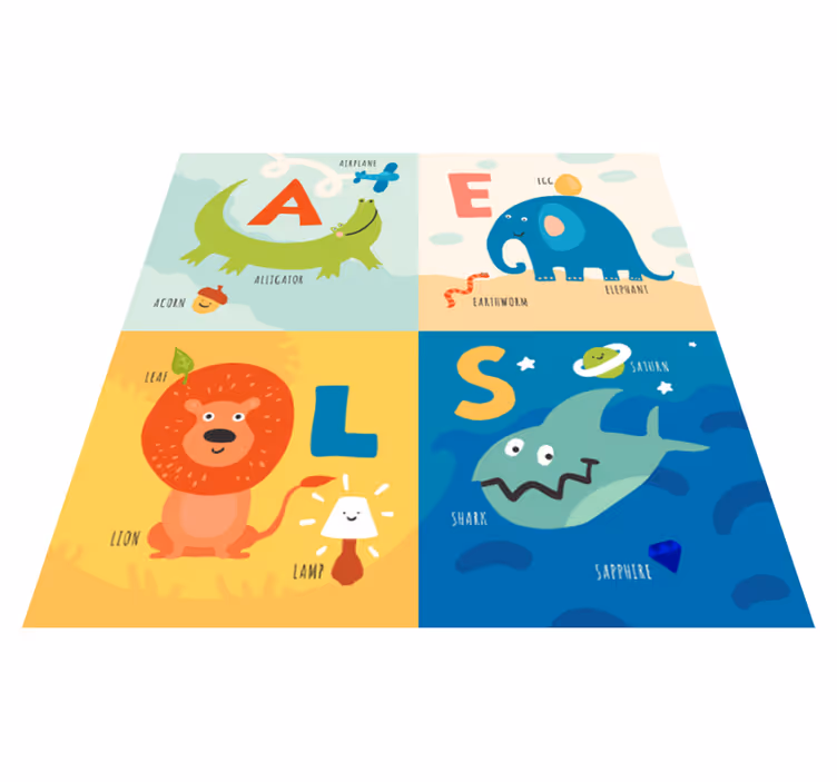ábécé tanulási tervezés vinil szőnyeg ábécé - TenStickers