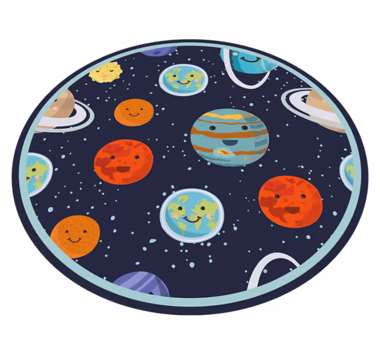 Mosolygós bolygó naprendszer gyerek vinyl szőnyeg - TenStickers