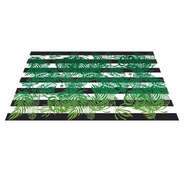 Csíkos monstera növényi jellegű vinil szőnyeg - TenStickers