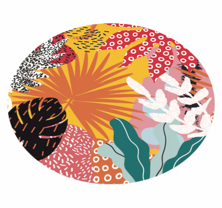 Festett monstera többszínű natúr vinyl szőnyeg - TenStickers
