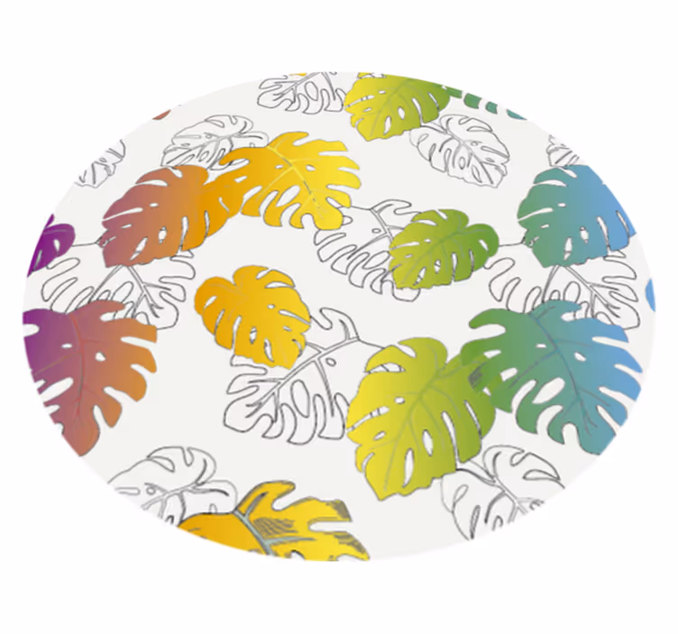 Többszínű monstera edény design szőnyeg - TenStickers