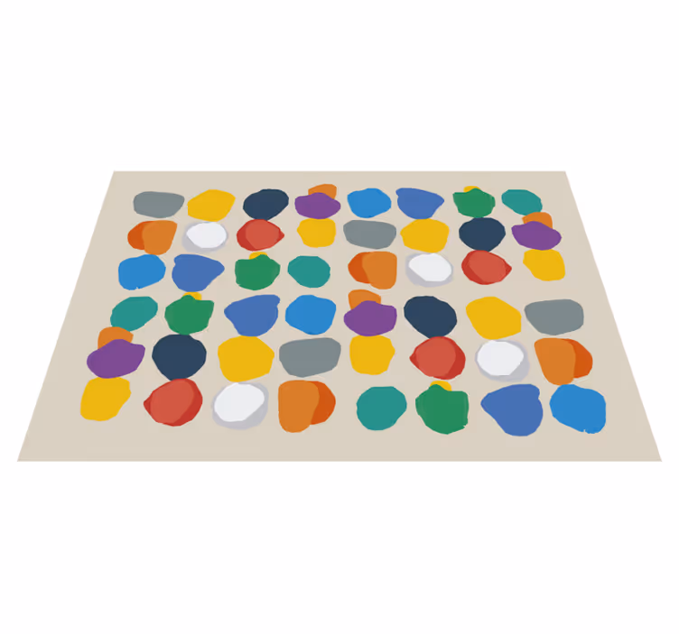vinil szőnyeg geometriai színes kavics formák - TenStickers