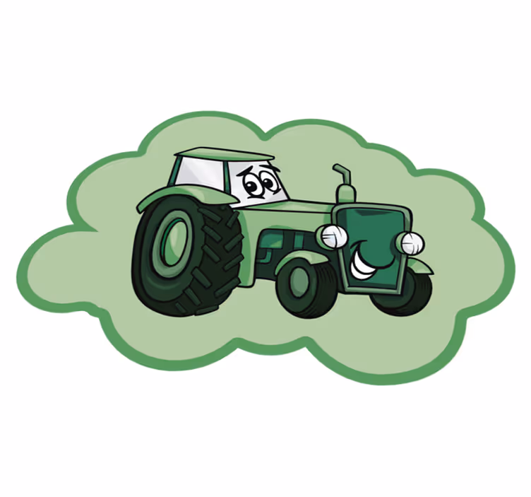 Zöld traktor gyerek vinyl szőnyeg - TenStickers