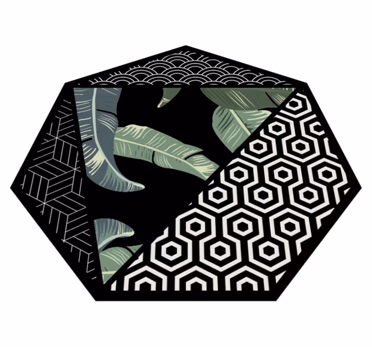 Zöld levelek és geometriai szőnyegek - TenStickers