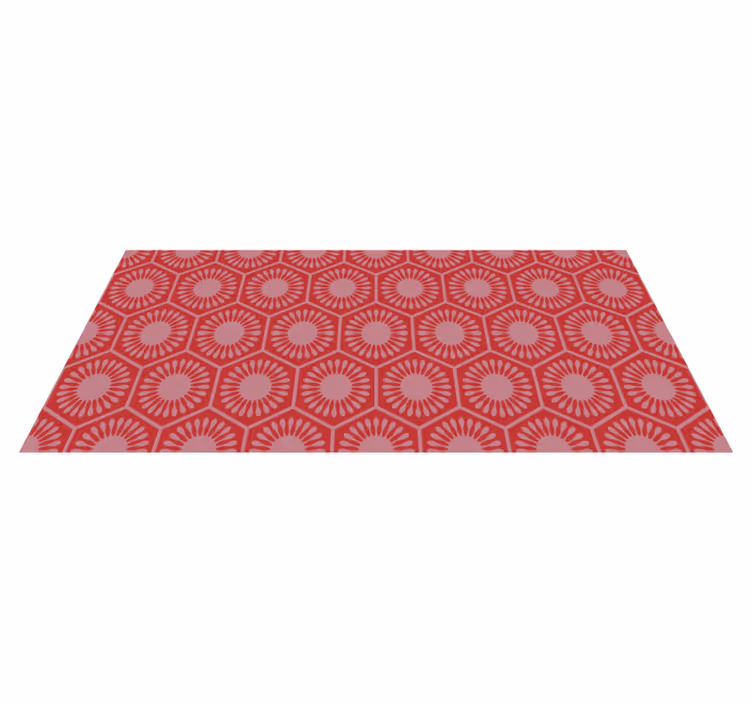 Piros és rózsaszín sokszög geometriai szőnyegek - TenStickers