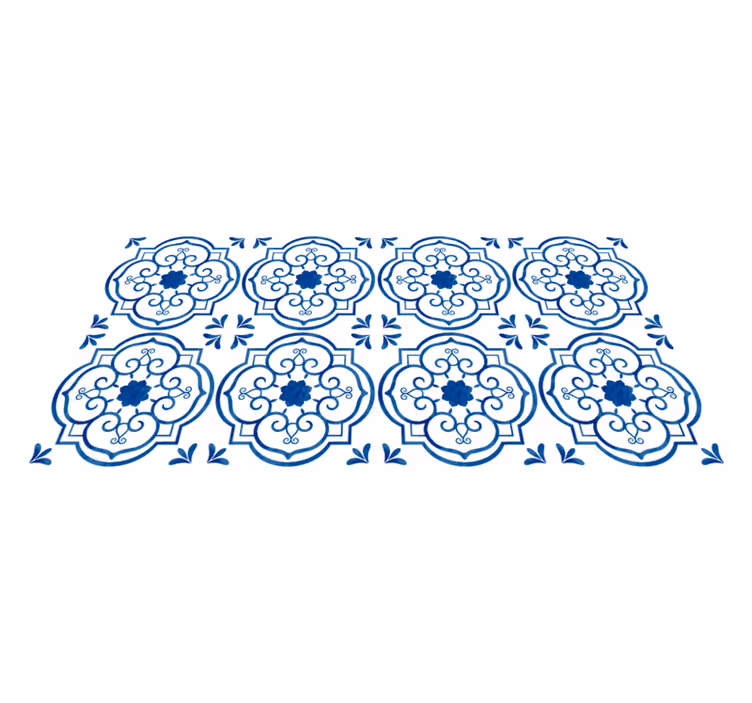 Kék fürdőszoba csempe szőnyeg - TenStickers
