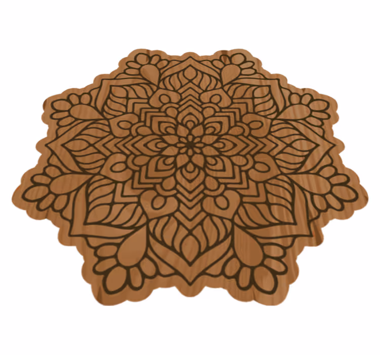 Mandala hatású fa hatású vinilszőnyeg - TenStickers