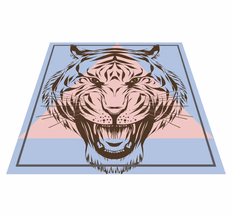 Stilizált tigris portré vinil szőnyeg állat - TenStickers