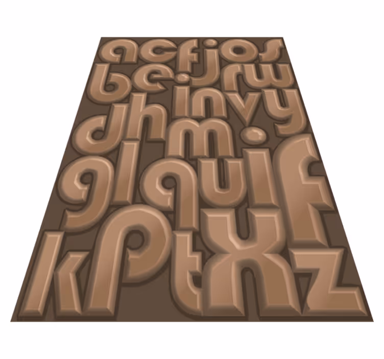Csokoládé ábécé vinil szőnyeg ábécé - TenStickers