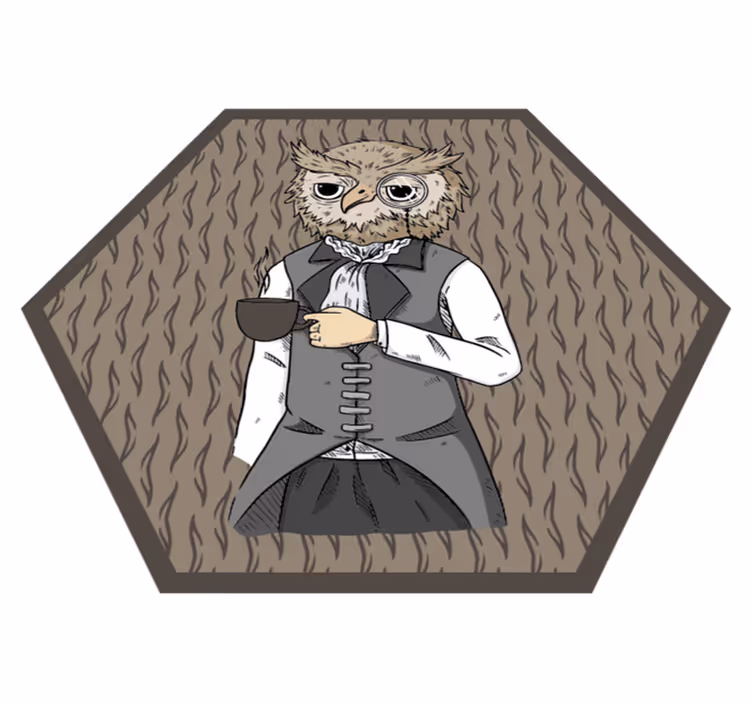 Dapper bagoly illusztráció vinil szőnyeg állat - TenStickers