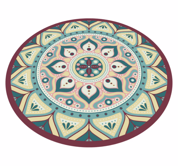 Kerek vinilszőnyeg mandala többszínű - TenStickers