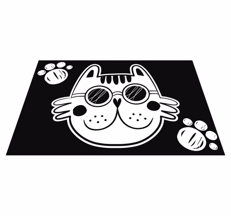 Rajzfilm macska illusztráció vinil szőnyeg gyerekek - TenStickers