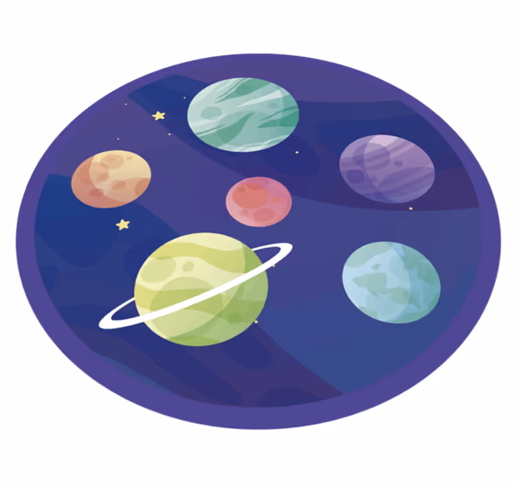 Különböző bolygók galaxis gyerekek vinyl szőnyeg - TenStickers