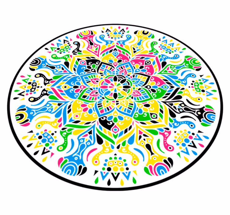 Színes mandala hálószobás vinilszőnyeg - TenStickers
