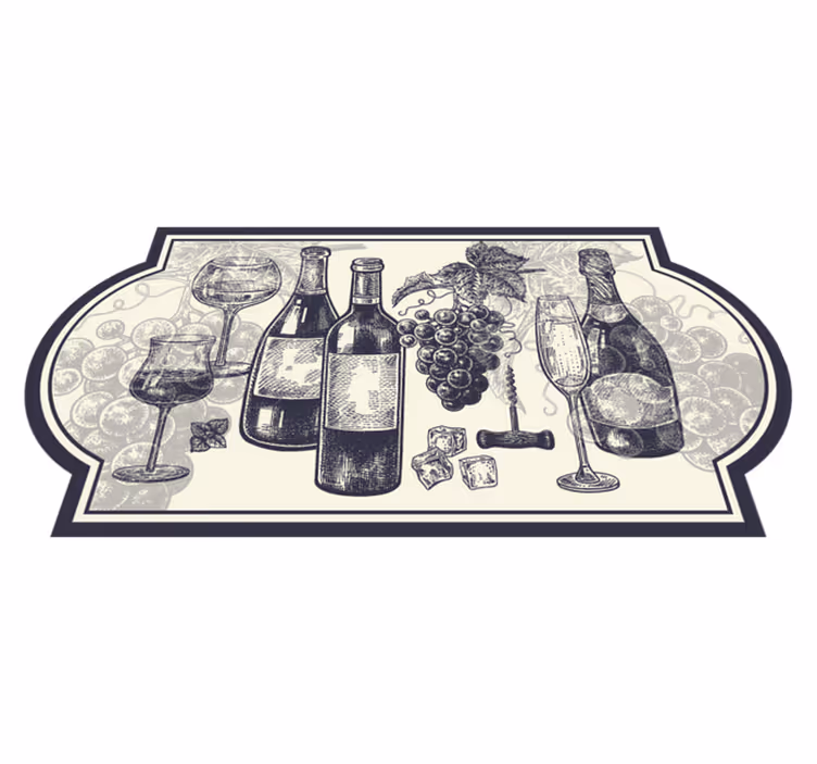 üveg boros konyhai vinilszőnyeg - TenStickers