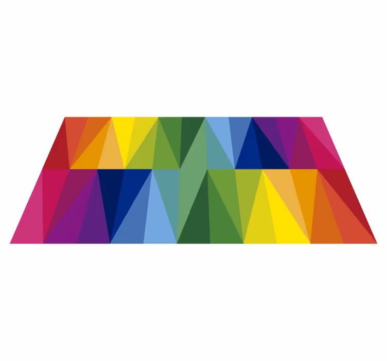 Szivárvány háromszögek geometriai vinil szőnyegek - TenStickers