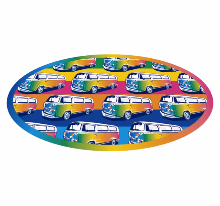 Retro hippi van tini vinyl szőnyeg - TenStickers