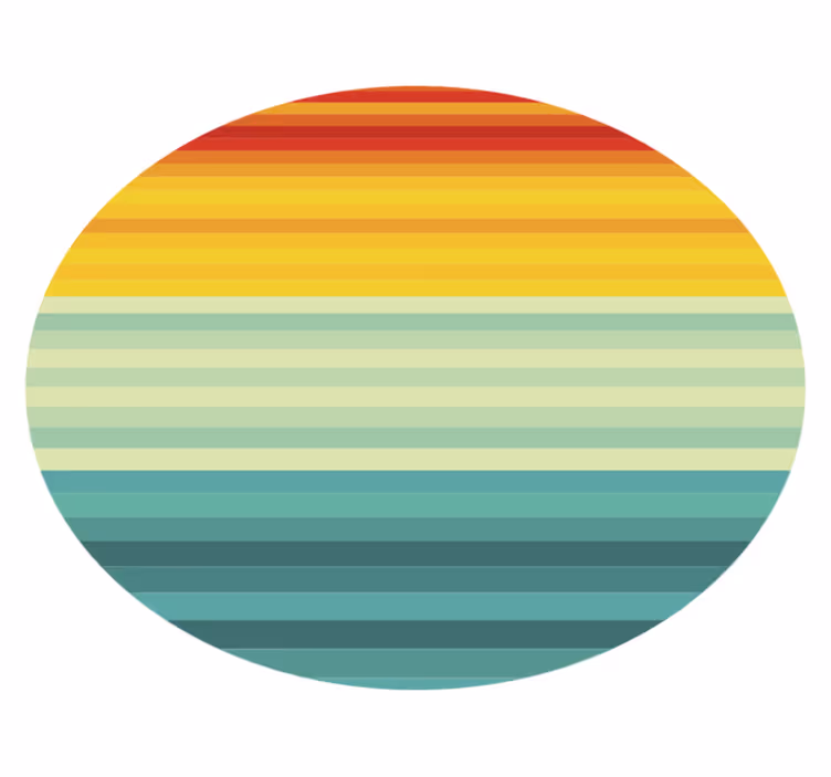 Szivárvány csíkok kör vinil szőnyeg csíkos - TenStickers