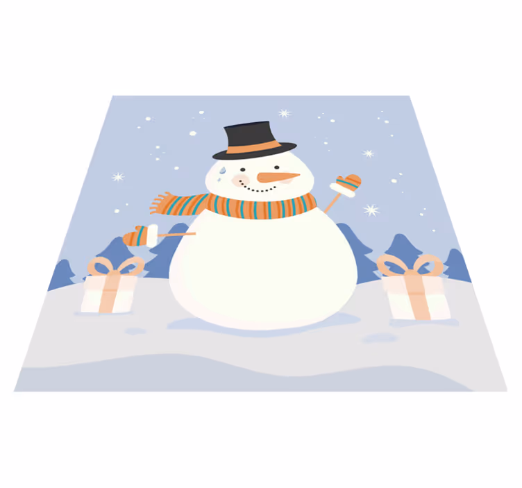 Hó ember karácsonyfa szőnyeg - TenStickers