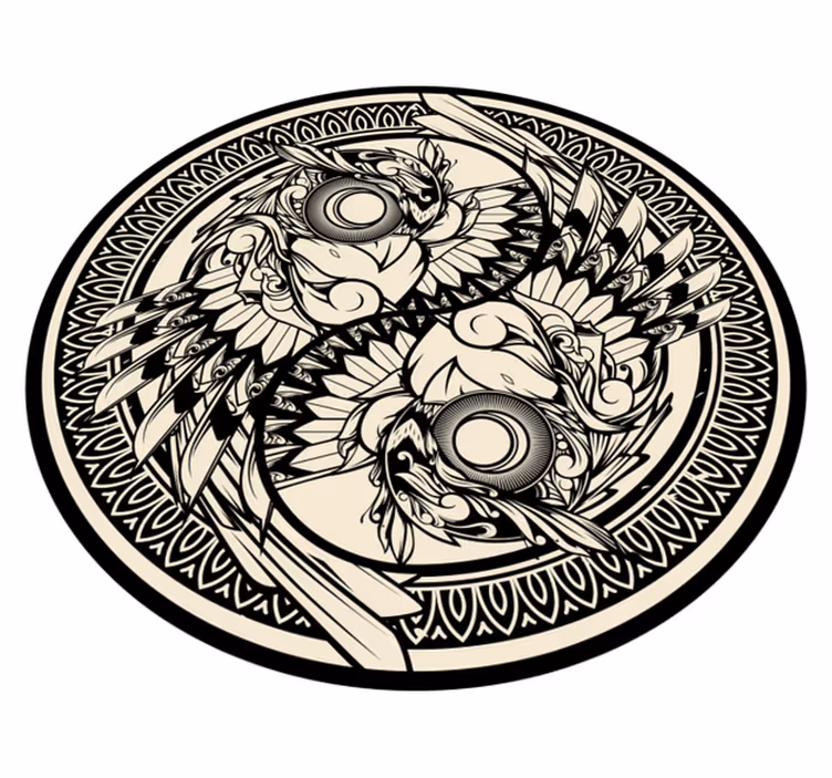 Yin yang bagoly doodle dísz hálószőnyeg - TenStickers