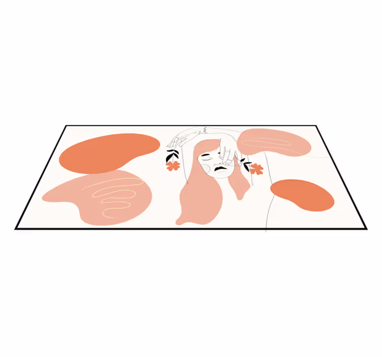 Absztrakt arcművészet vinil szőnyeg minimalista - TenStickers
