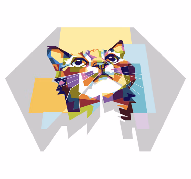 Színes macska remény állati szőnyeg - TenStickers