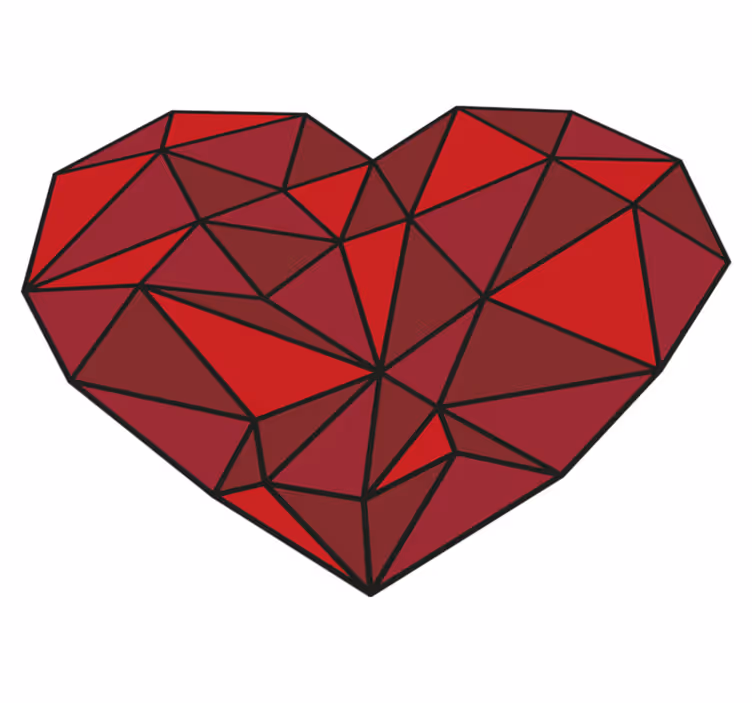 Geometrikus szív geometriai szőnyegek - TenStickers