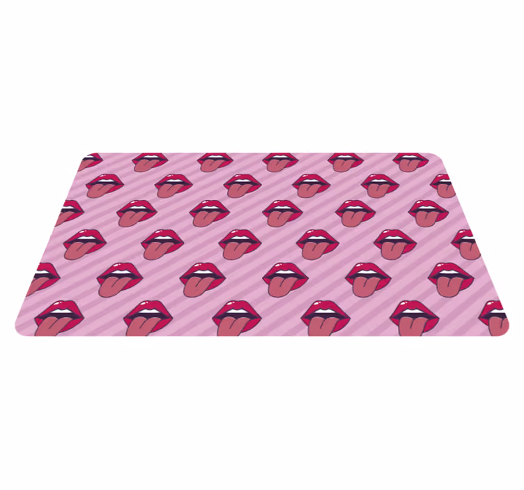 Rózsaszín nyelv és ajkak tini vinyl szőnyeg - TenStickers