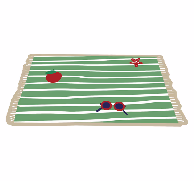 Strandszemüveg és törölköző téglalap alakú szőnyeg - TenStickers