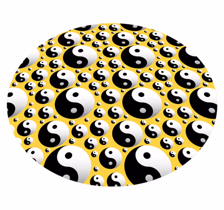 Kerek vinilszőnyeg yin yang körök etnikai szőnyeg - TenStickers
