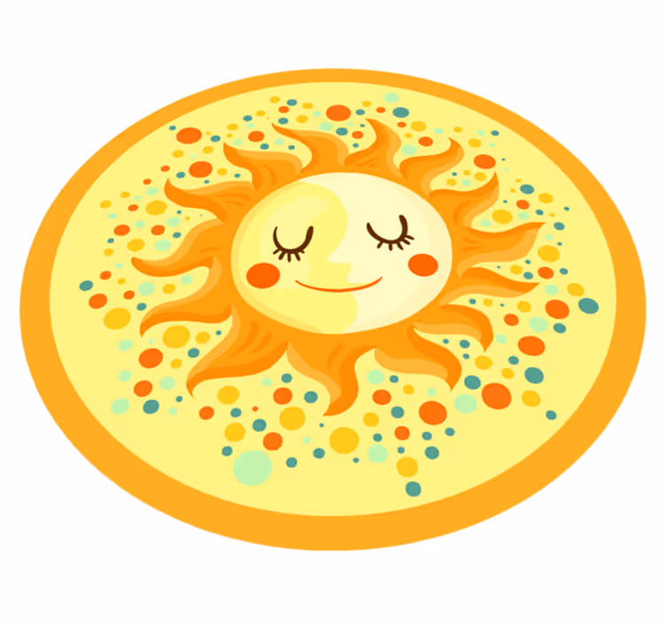 Sárga nap jellegű vinil szőnyeg - TenStickers