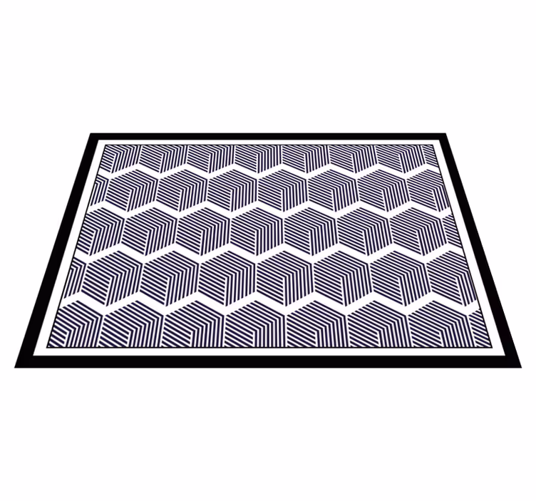 Fekete-fehér labirintus 3d mozaik padló - TenStickers