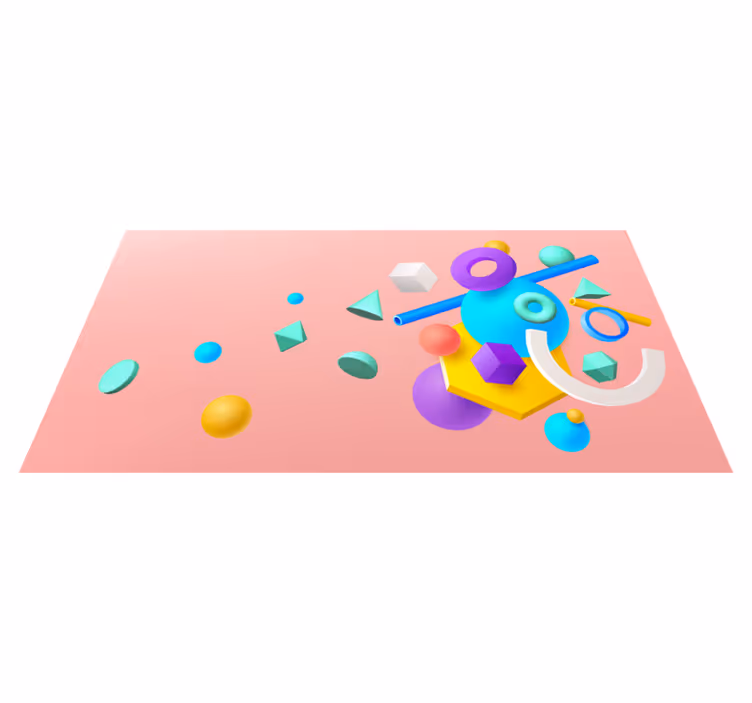 Alap 3d alakzatok modern szőnyeg - TenStickers