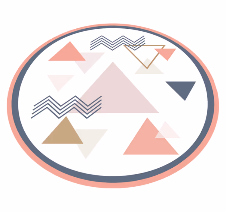 Rózsaszín háromszögek geometriai szőnyegek - TenStickers