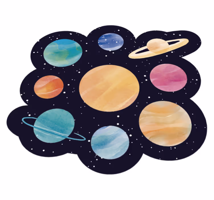Különböző bolygók gyerek vinil szőnyeg - TenStickers