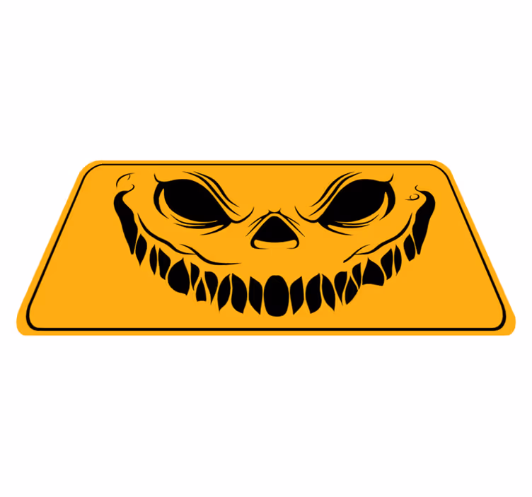 Kísértetiesen vigyorgó arc vinil szőnyeg halloween - TenStickers