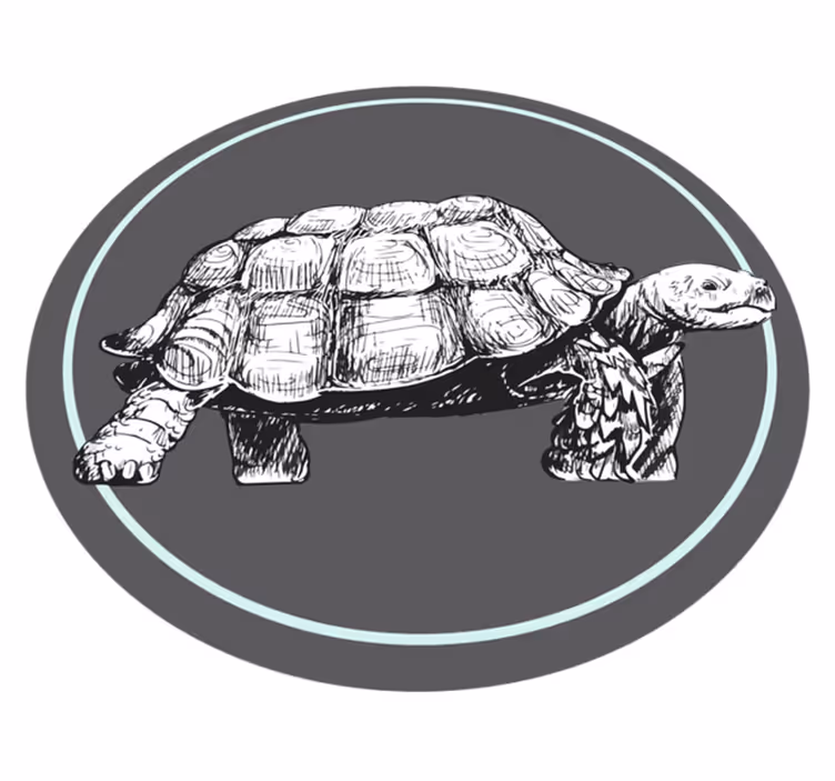 Zöld és barna teknős illusztráció állati szőnyeg - TenStickers